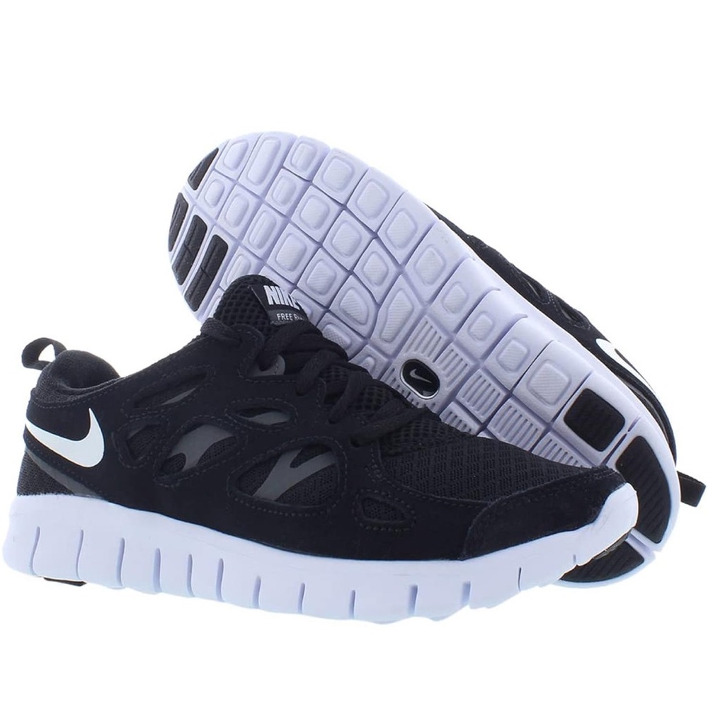 Nike Kid's Free Run 2 Shoes - Black / Dark Grey / White - Picture 2 of 12